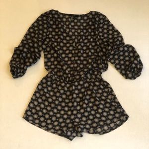 Button up romper with pockets